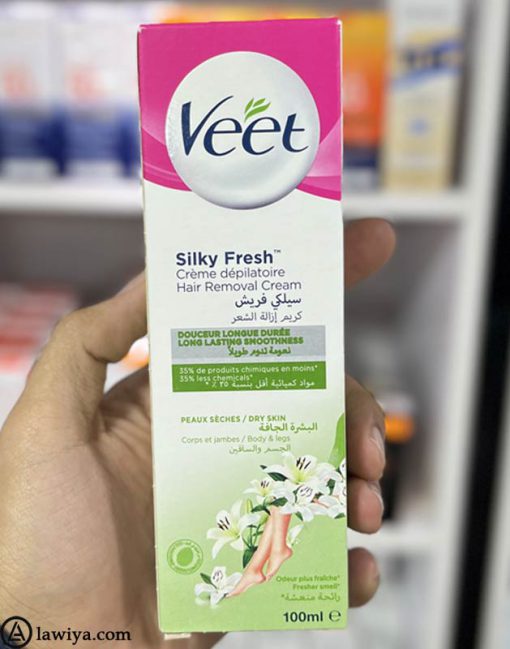 کرم موبر ویت پوست خشک 100 میل اصل فرانسه - Veet Hair Removal Cream Silky Fresh Dry Skin 100ml