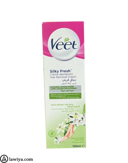 کرم موبر ویت پوست خشک 100 میل اصل فرانسه - Veet Hair Removal Cream Silky Fresh Dry Skin 100ml