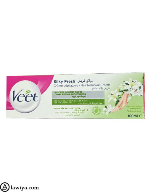 کرم موبر ویت پوست خشک 100 میل اصل فرانسه - Veet Hair Removal Cream Silky Fresh Dry Skin 100ml