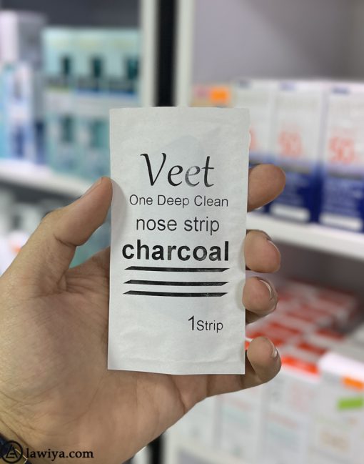 چسب‌ پاک کننده بینی ویت اصل فرانسه مدل Charcoal زغالی بسته 6عددی | Veet Deep Cleansing Nose Strips Charcoal