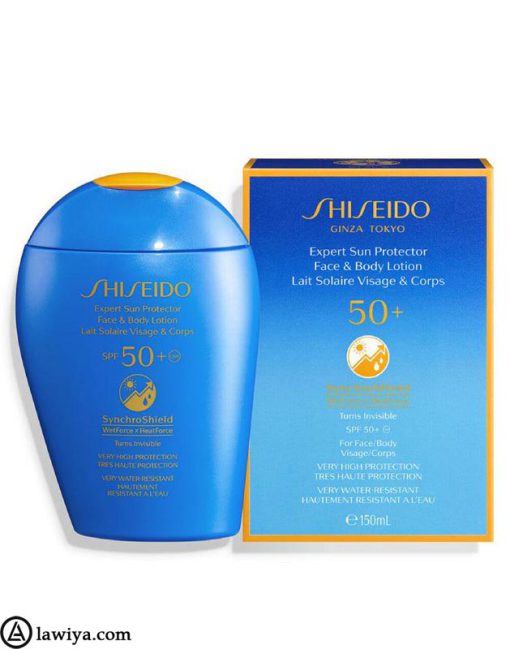 کرم ضد آفتاب صورت بدن شیسیدو مدل Expert با SPF50 اصل فرانسه - Shiseido Expert Sun Protector Lotion with SPF50+ 150 ml