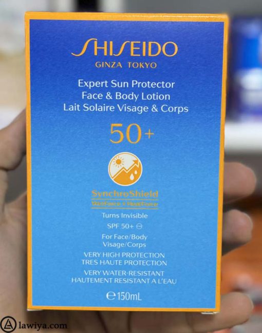 کرم ضد آفتاب صورت بدن شیسیدو مدل Expert با SPF50 اصل فرانسه - Shiseido Expert Sun Protector Lotion with SPF50+ 150 ml