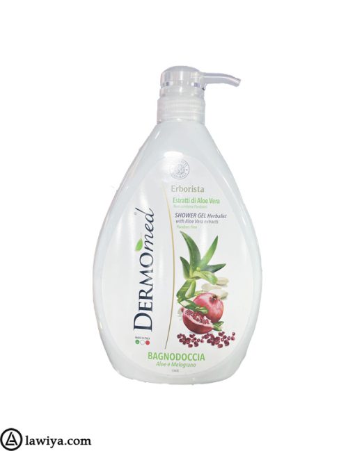 شامپو بدن آلوئه ورا و انار درمومد اصی ایتالیا - Dermomed Aloe Vera & Pomegranate Shower Gel 1000 ml