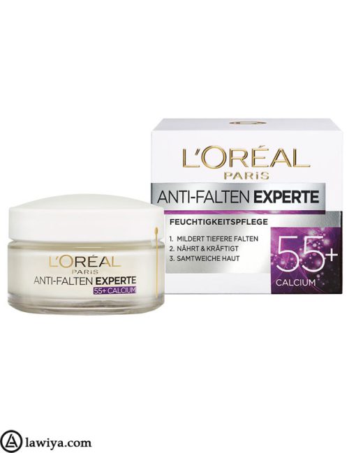 کرم شب ضد چروک لورال بالای 55 سال مدلanti-falten اصل آلمان حجم 50میل|LOREAL anti falten experte +55 cream