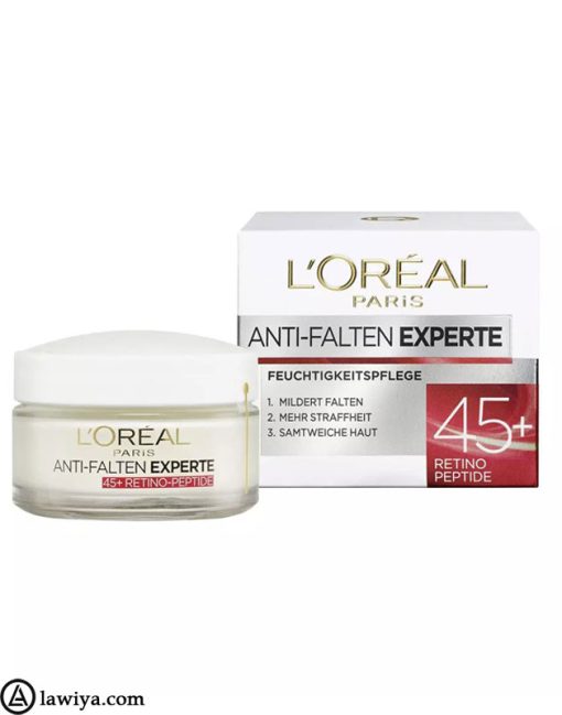 کرم ضد چروک و آبرسان لورال بالای 45 سال اصل آلمان حجم 50 میل|Loreal Paris Cream anti falten+45