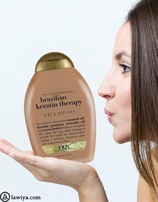 شامپو کراتین برزیلی او جی ایکس OGX حجم 385 میل|OGX Brazilian Keratin Smooth Shampoo