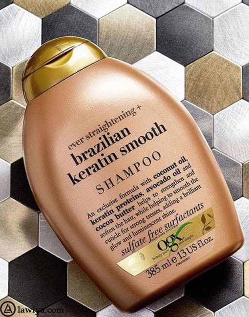 شامپو کراتین برزیلی او جی ایکس OGX حجم 385 میل|OGX Brazilian Keratin Smooth Shampoo