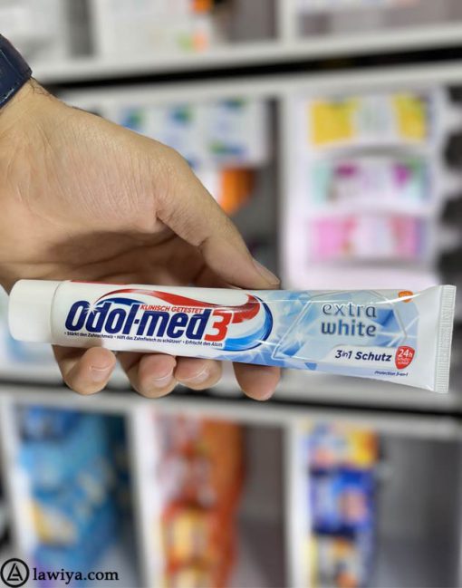 خمیر دندان اودول مد 3 اکسترا وایت اصل انگلیس - Odol-med3 Extra White Toothpaste 75 ml