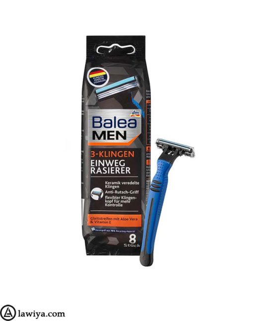 خود تراش مردانه باله آ مدلKLINGEN-3 اصل آلمان 8 عددی|Balea Men Disposable Razors