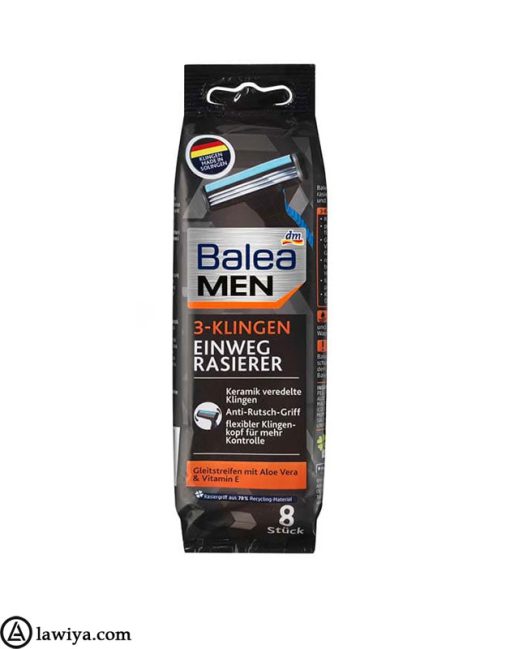 خود تراش مردانه باله آ مدلKLINGEN-3 اصل آلمان 8 عددی|Balea Men Disposable Razors