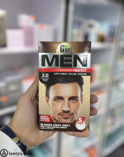 کیت رنگ موی مردانه گپ من پرفکت اصل انگلیس 50 میلی لیتر | Gap Men Perfect Anti-Grey Hair Color Cream