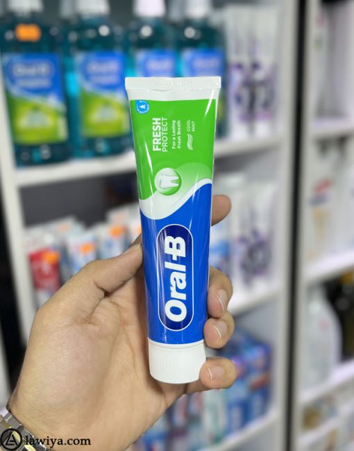 خمر دندان اورال بی فرش پروتکت اصل آلمان 100 میل تقویت مینای دندان و ضد پوسیدگی | Oral -B Fresh Protect Cool Mint Toothpaste