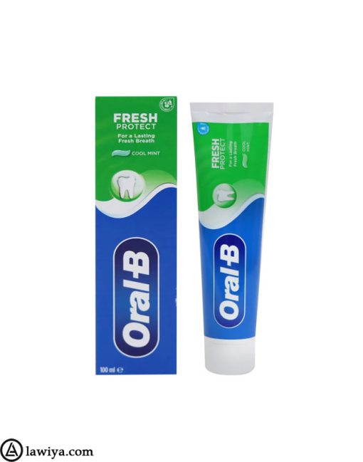 خمر دندان اورال بی فرش پروتکت اصل آلمان 100 میل تقویت مینای دندان و ضد پوسیدگی | Oral -B Fresh Protect Cool Mint Toothpaste