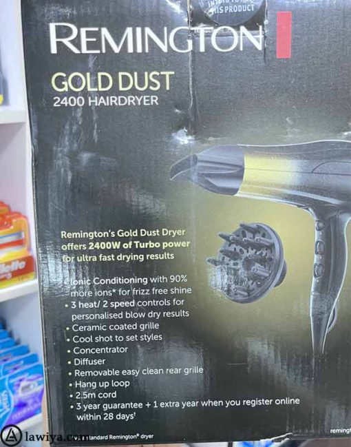 سشوار حرفه‌ای رمینگتون گلد داست اصل انگلیس - remington gold dust 2400w hair dryer