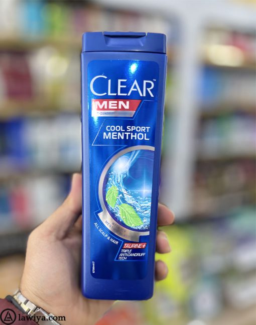 شامپو ضد شوره و خنک کننده کلیر حاوی عصاره نعنا مردانه اصل حجم 400 میل|Clear Men Cool Sport Menthol Shampoo