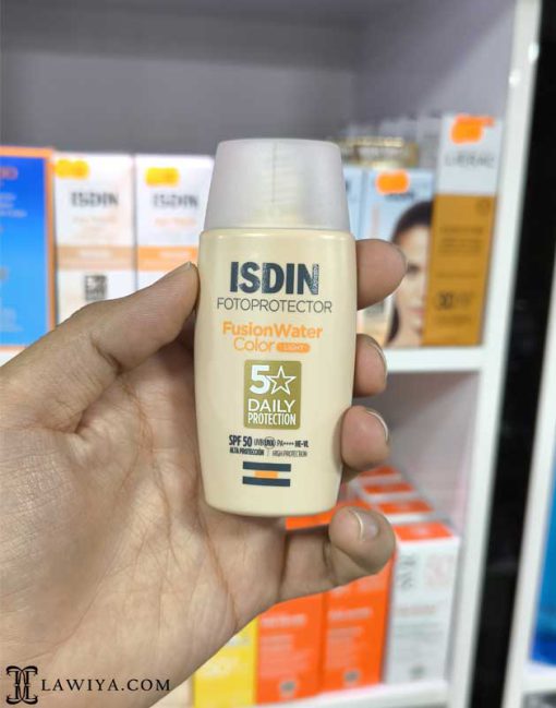 ضد آفتاب رنگی فیوژن واتر ایزدین اصل اسپانیا 50 میل رنگ لایت| isdin fotoprotector fusion water sunscreen spf 50 color light