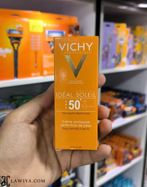 فلوئید ضد آفتاب بی رنگ ویشی سری Ideal Soleil مدل Dry Touch اصل فرانسه 50 میل