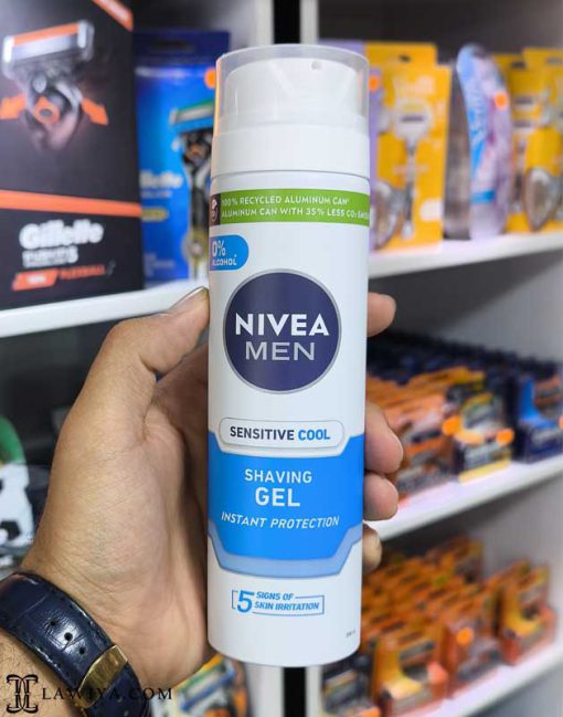 ژل اصلاح مردانه خنک کننده پوست حساس نیوآ 200 میل اصل آلمان nivea men sensitive cooling shaving gel