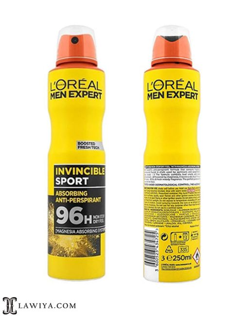 اسپری ضد تعریق لورال men expert مدل invincible sport مردانه 250 میل