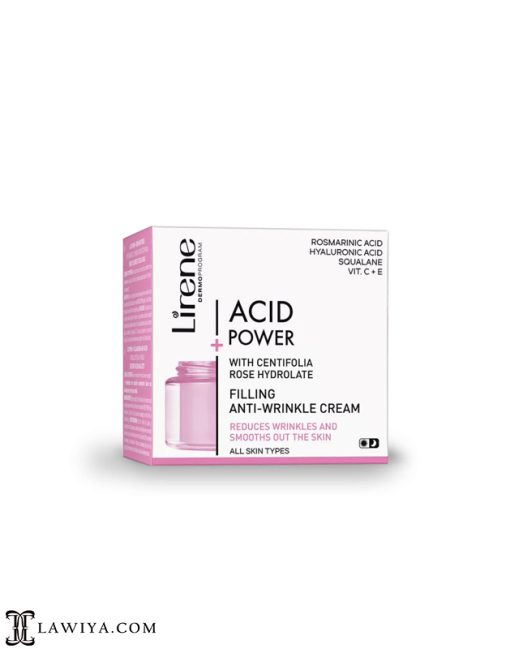 کرم ضد چروک (lirene acid power) با اسید رزمارینیک اصل لهستان 50 میلی لیتر