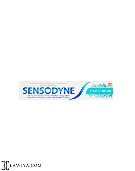 ویژگی های خمیر دندان sensodyne مدل fresh cleaning سنسوداین حجم 75 میل، ساخت کشور انگلیس اصل و اورجینال بوده و لاویا اصالت آن را تایید می کند. حاوی سدیم فلوراید 0.315 محافظت 24 ساعت حاوی فلوراید برای محافظت در برابر پوسیدگی دندان کمک به حفظ لثه های سالم محافظت طولانی مدت در برابر حساسیت دندان جلوگیری از تشکیل پلاک سفید کننده طبیعی دندان ضد پوسیدگی دندان  پاکسازی عمیق پاک کننده ی تمام جرم و آلودگی ها از روی سطح دندان ها مناسب برای کسانی که دندان ها و لثه هایی حساس دارند بخشیدن براقیت و شفافی به دندان ها التیام بخش التهابات لثه ای افزایش دهنده ی طول عمر دندان ها از بین برنده ی تمامی باکتری های موجود در دهان حجم 75 میل برند سنسوداین