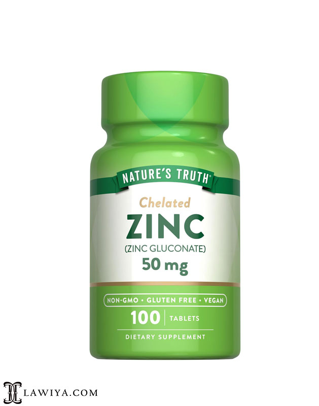 مکمل زینک نیچرز تروس اصل آمریکا Nature's Truth Chelated Zinc 50mg 
